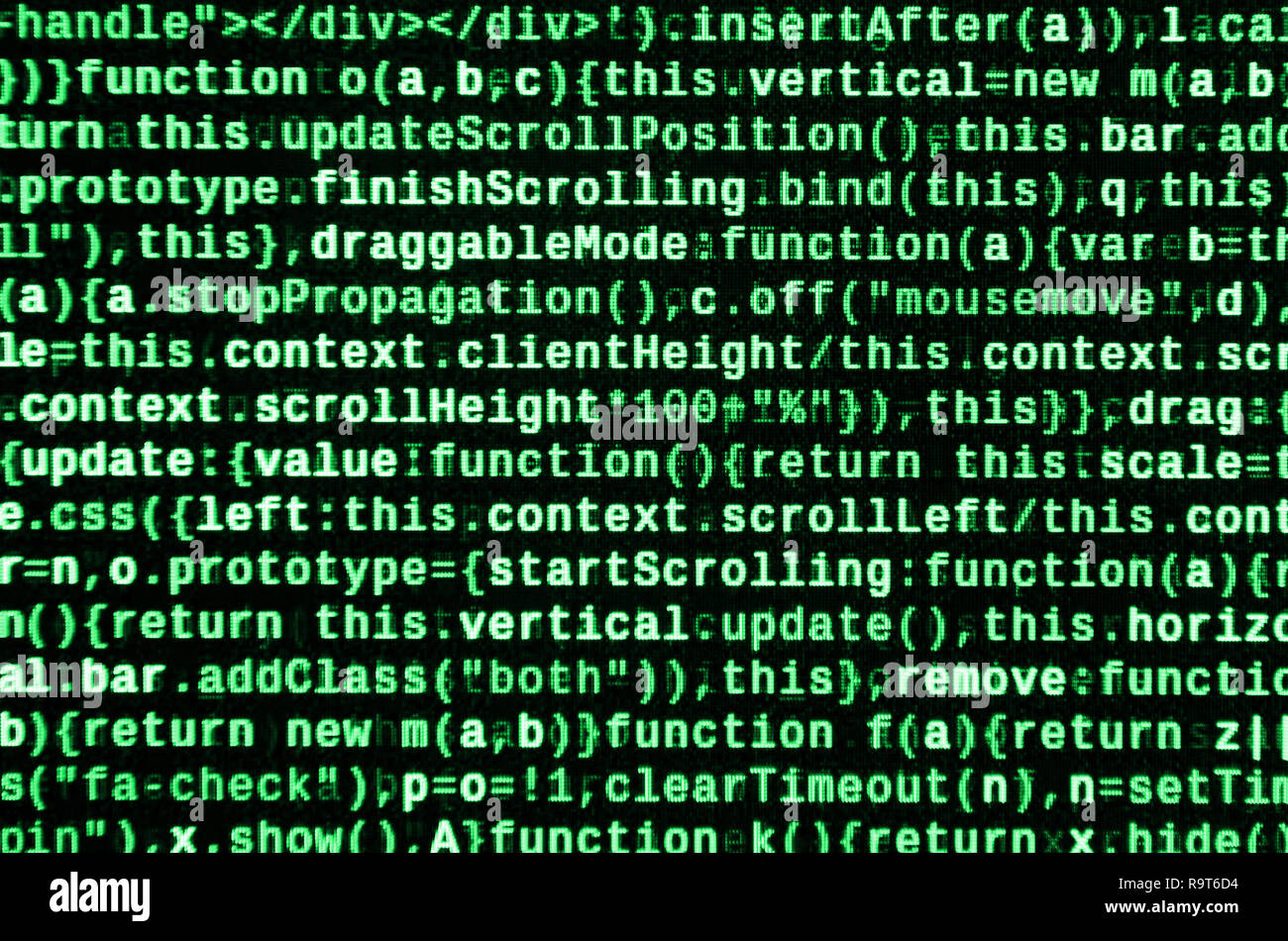 Computer program preview. Programming code typing. Information ...