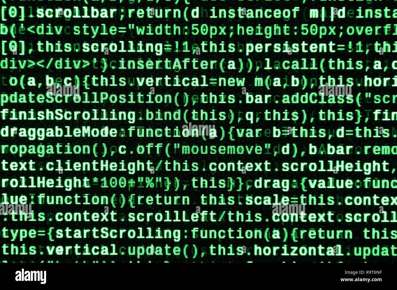 Computer program preview. Programming code typing. Information technology website coding standards for web design Modern tech. CSS, JavaScript and HTM Stock Photo
