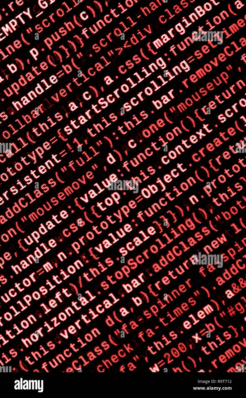 Computer program preview. Programming code typing. Information ...