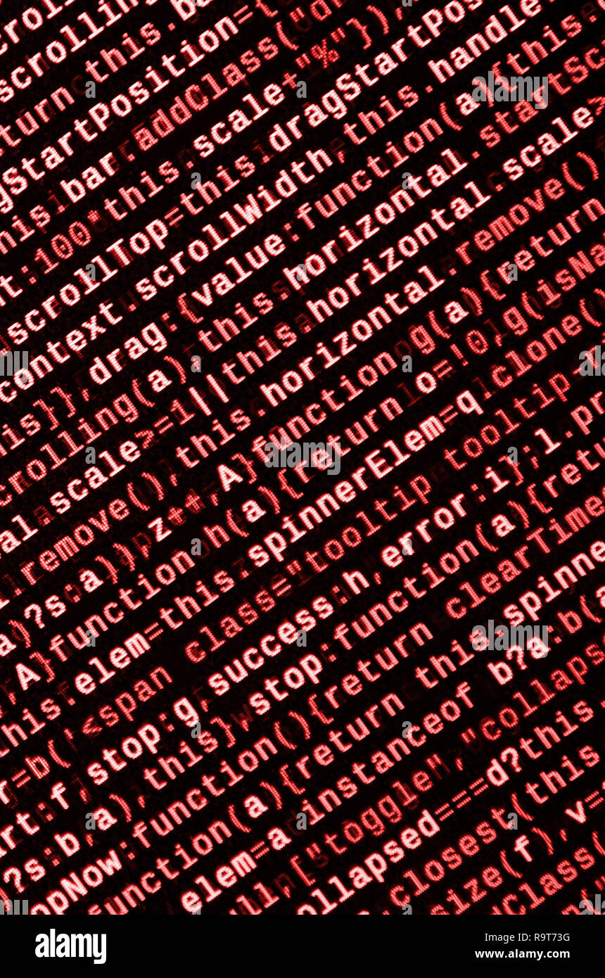 Computer program preview. Programming code typing. Information ...