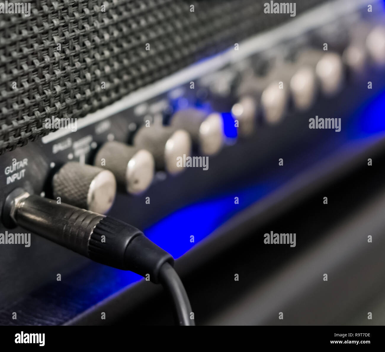 Musical Instrument Cables Pluged In Closeup of a guitar hi-res stock photography and images - Alamy