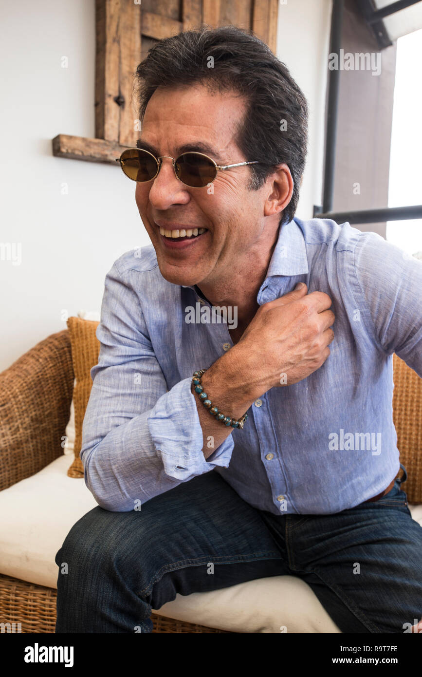 Cuban artist Ovidio González smiling and happy Stock Photo Alamy