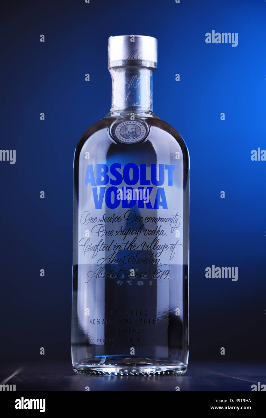 POZNAN, POL - NOV 29, 2018: Bottle of Absolut Vodka, a brand of vodka  produced in Sweden. Owned by French group Pernod Ricard it is one of the  largest Stock Photo - Alamy