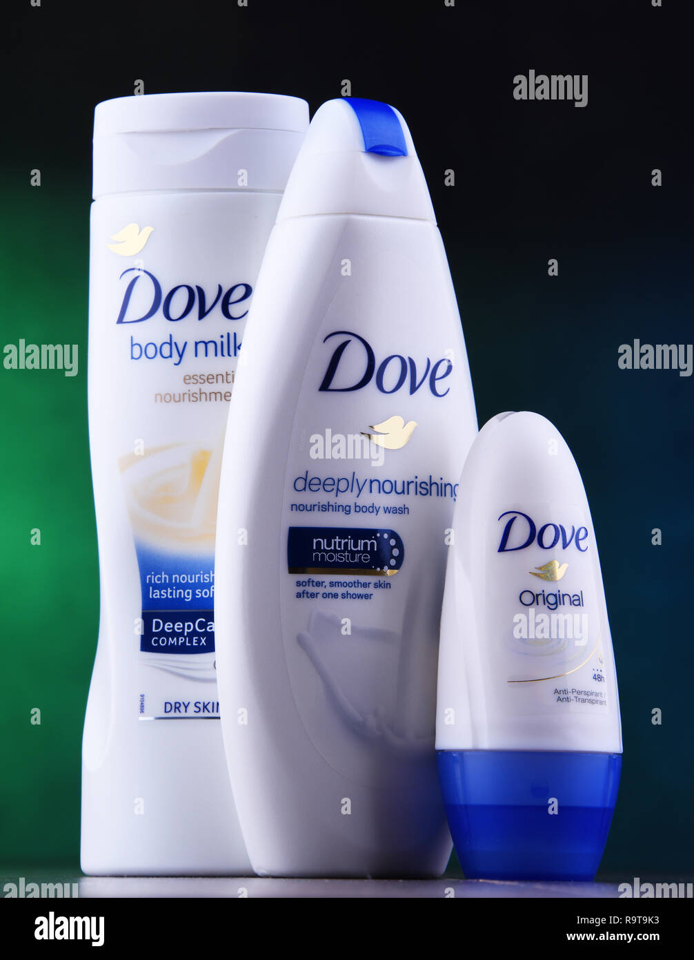 POZNAN, POL - 5, 2018: Dove products. Introduced to the British market in 1955, Dove is a personal care brand, now by Unilever and sold in m Stock Photo - Alamy