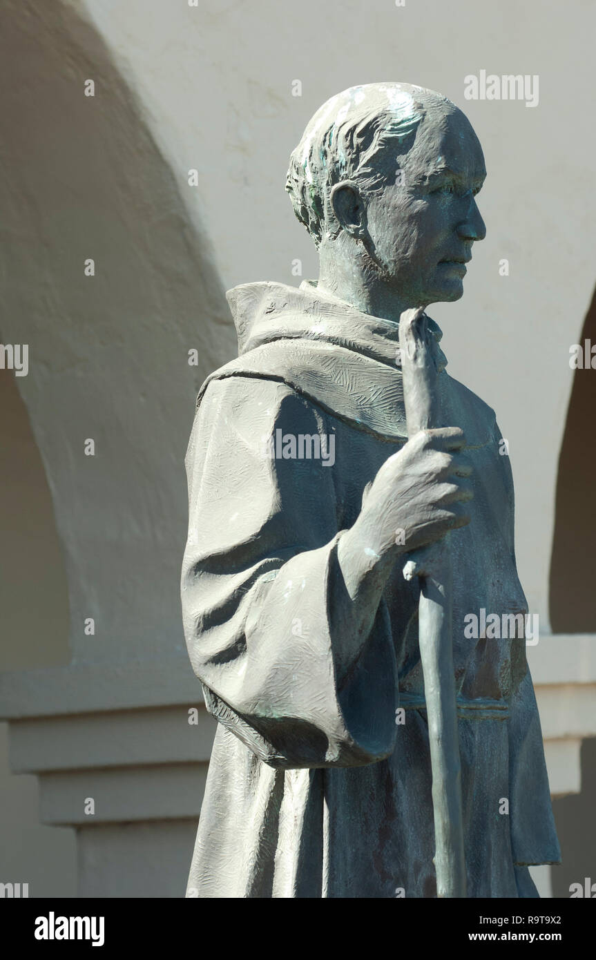 Father Junipero Serra statue, Santa Ynes Mission, Santa Ynez, CA. Digital photograph Stock Photo