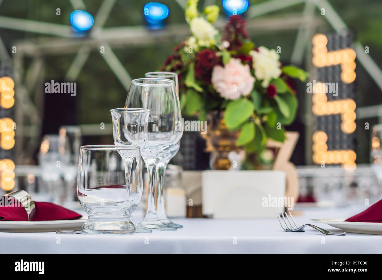 Wedding Table Decoration Catering Service Table Set For An Event