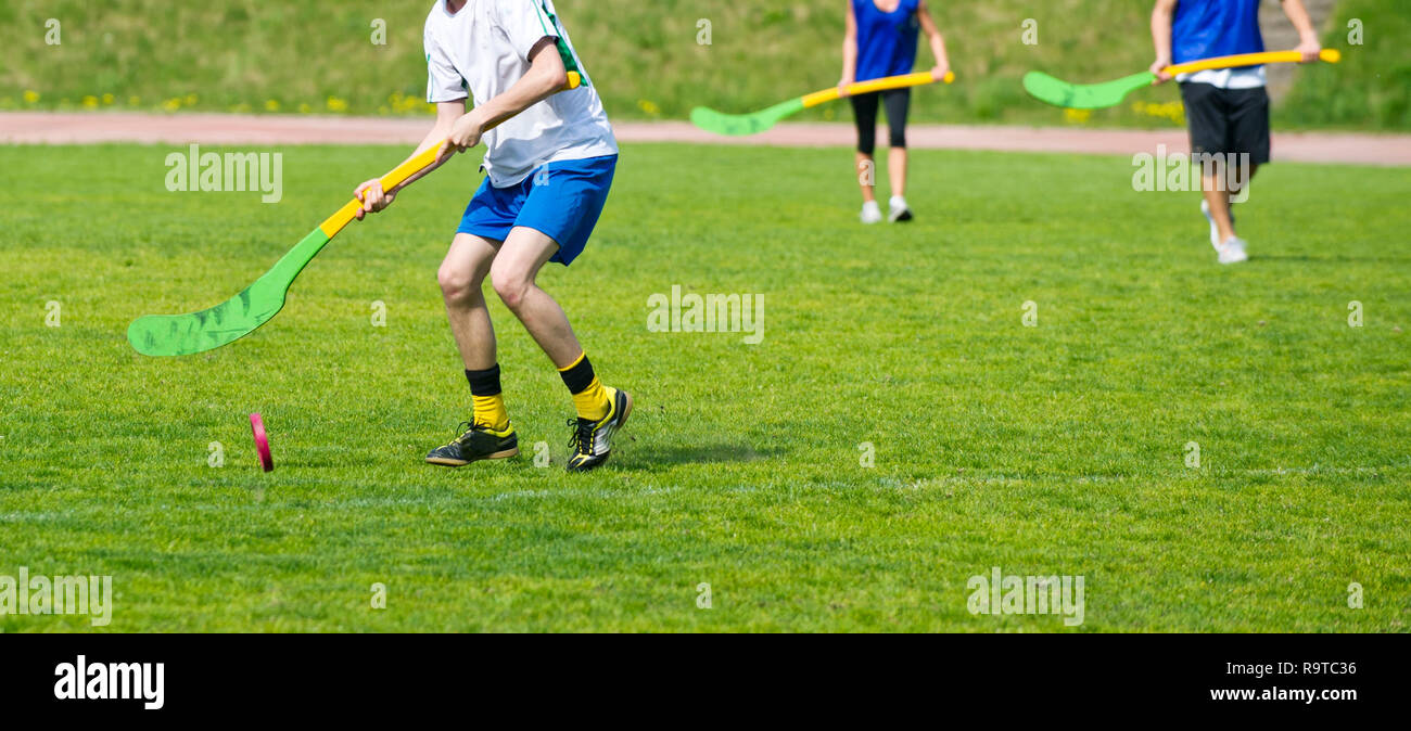 Traditional lithuanian sports Ripka. Team sport Stock Photo