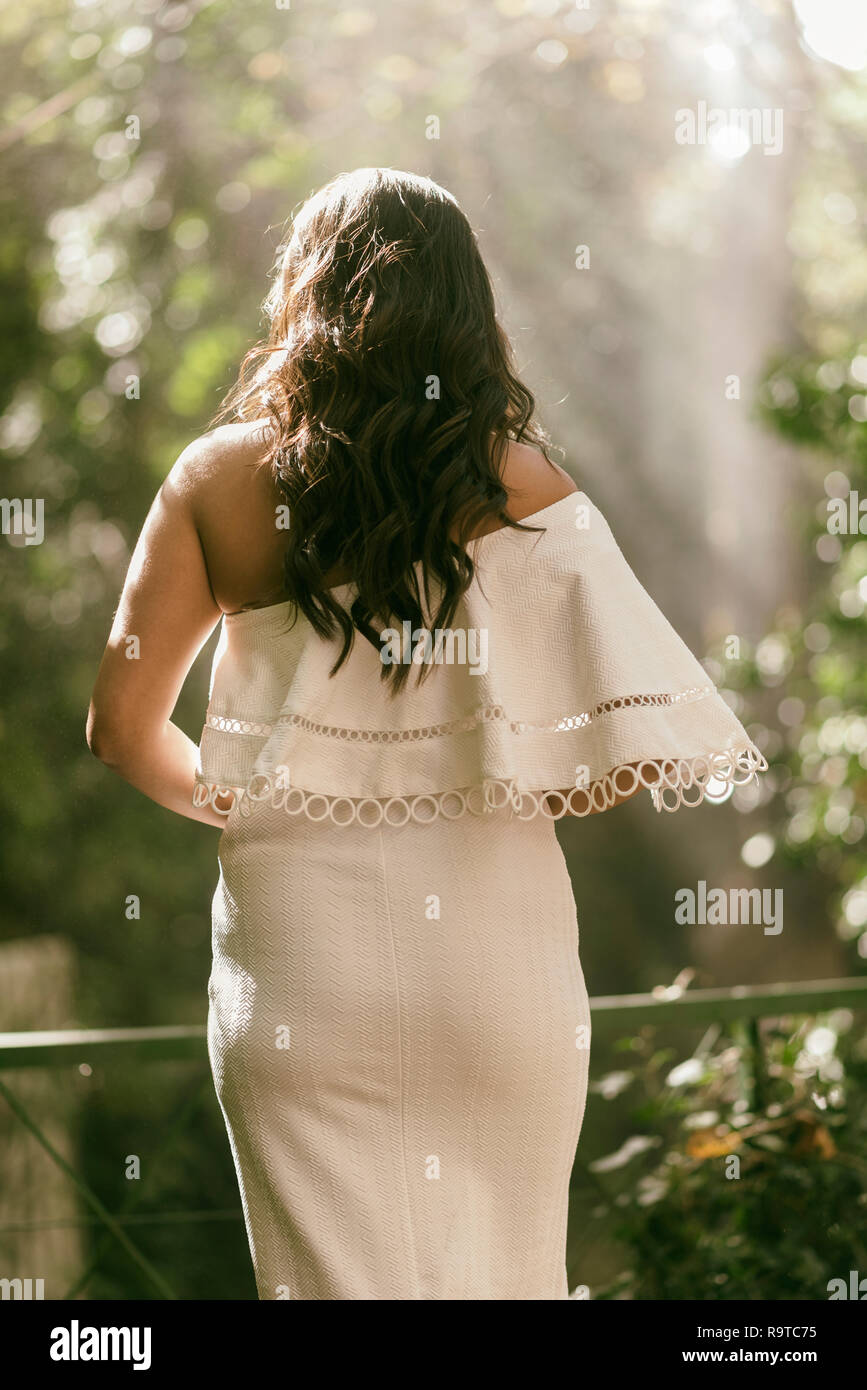 Woman dress rear view long outside hi-res stock photography and images ...