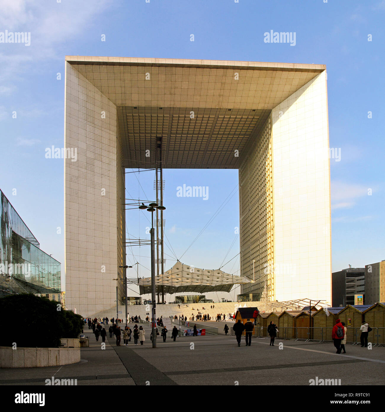 PARIS, FRANCE - JANUARY 5: Grande Arche in Paris on JANUARY 5, 2010. Grande Arche from the plaza at La Defense business district in Paris, France. Stock Photo