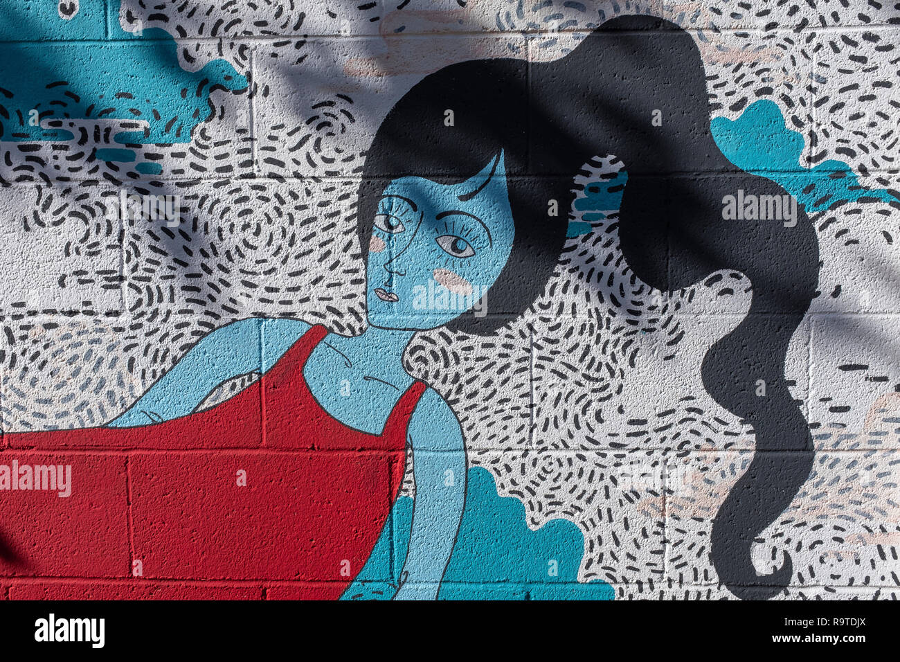 detail of untitled wall mural by Madaline Mackenzie Stock Photo