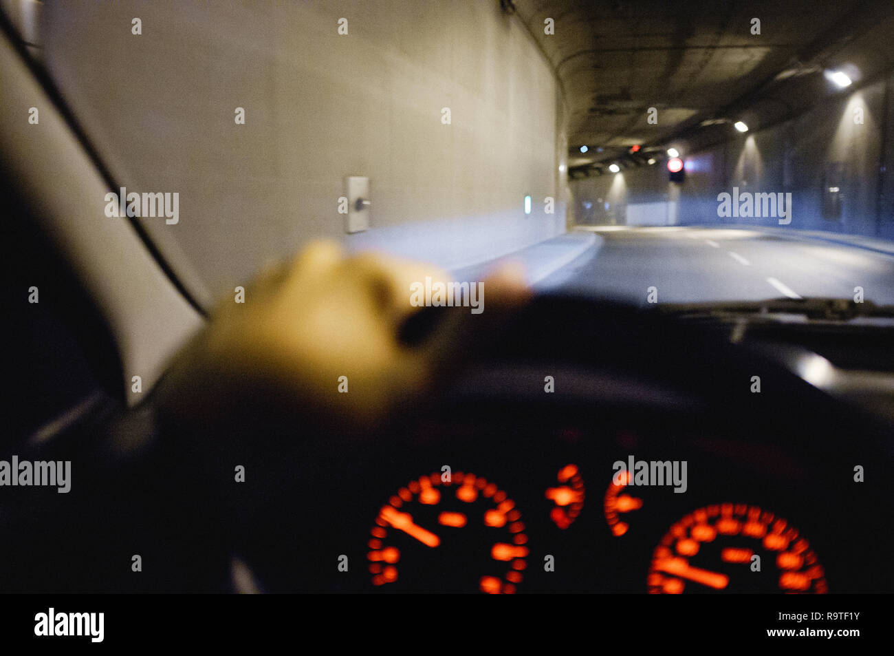 driving in tunnel Stock Photo Alamy