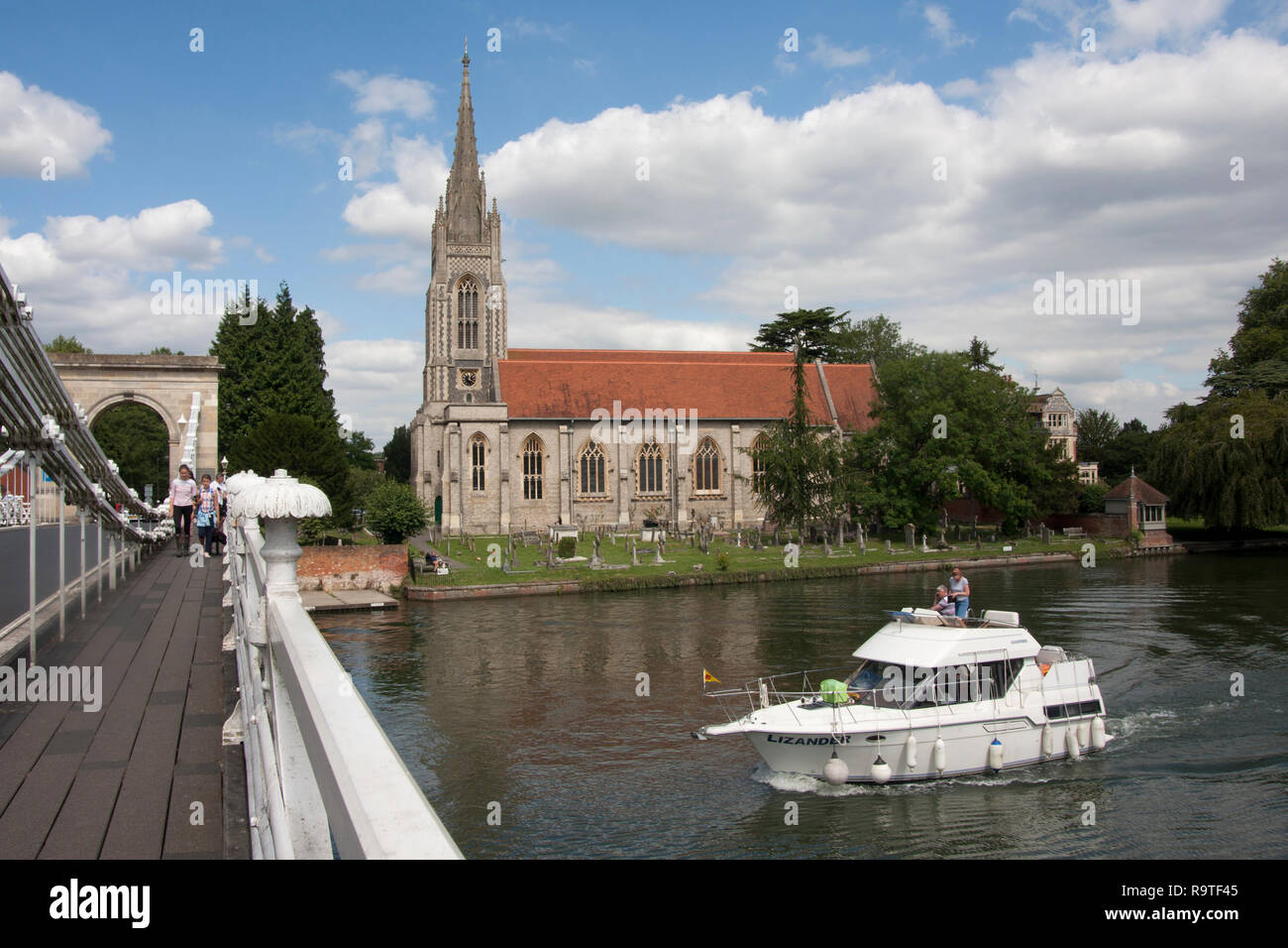 All Saints Church on the River Thames Marlow, Buckinghamshire, England Stock Photo