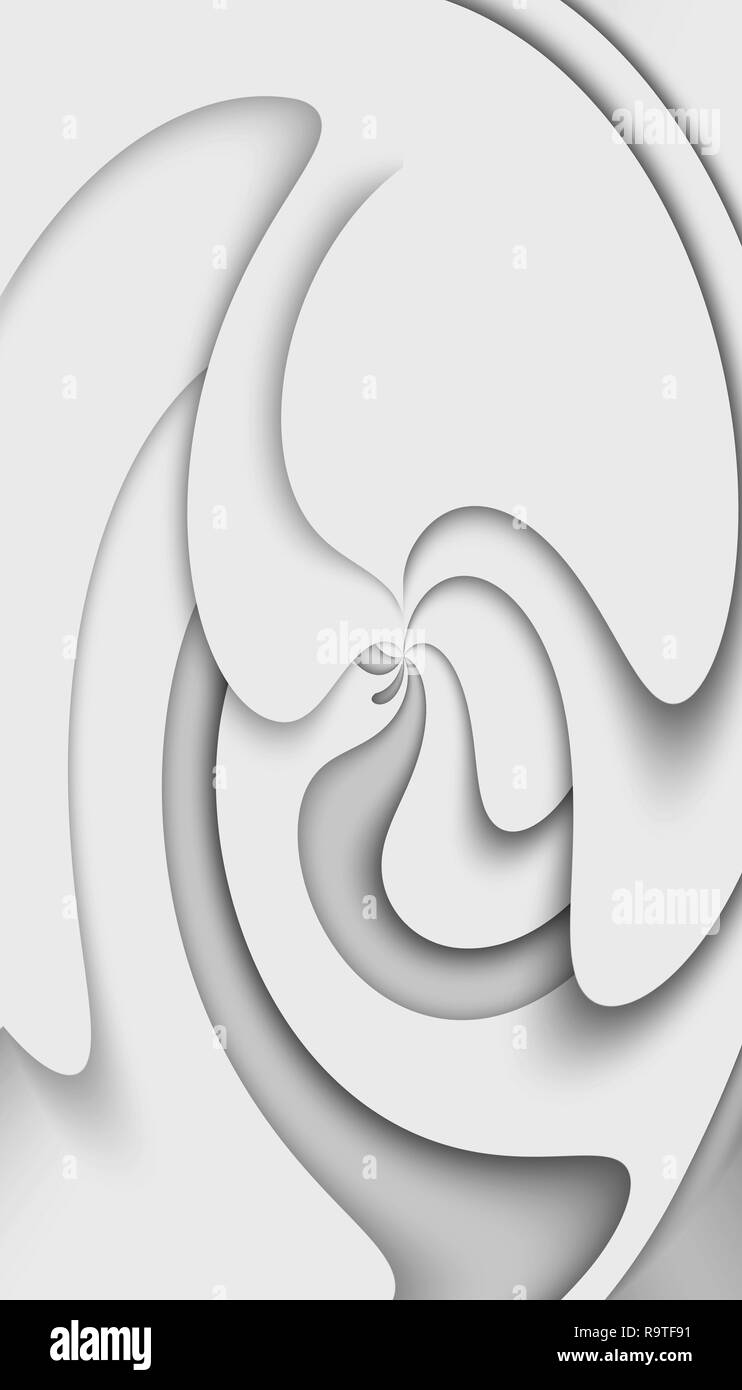 White curved shapes. Circular white abstract shapes. Stock Photo