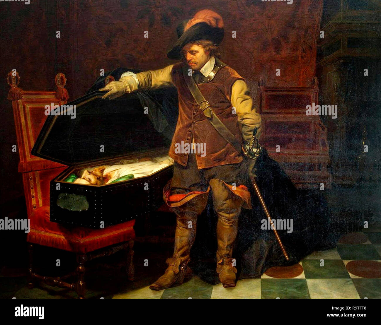 Cromwell and the corpse of Charles I - Paul Delaroche, 1831 Stock Photo