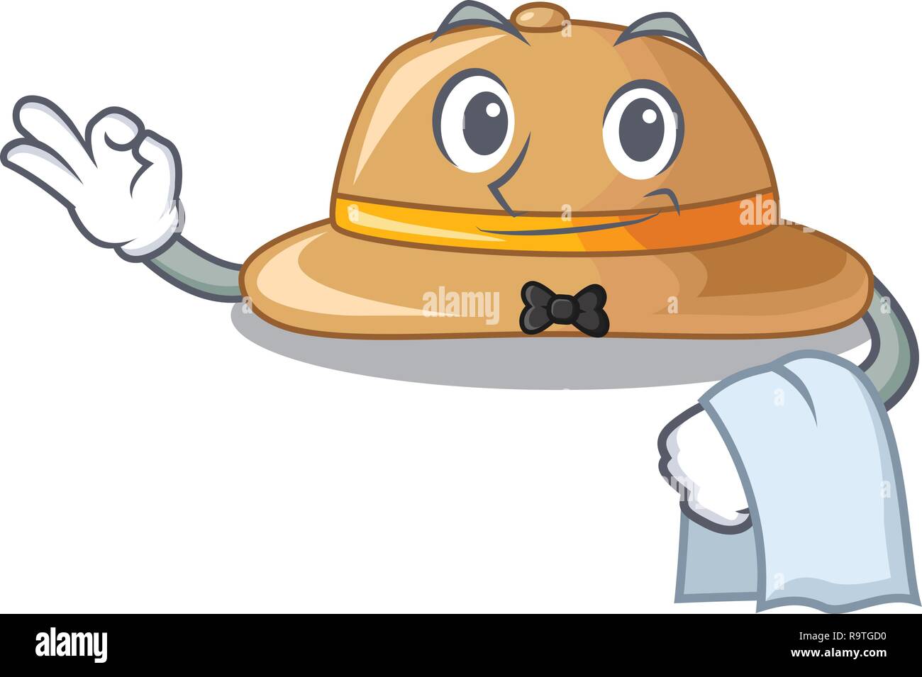 Waiter cork het located in table chacter Stock Vector