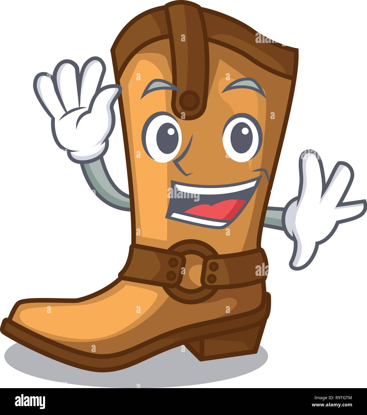 Waving cowboy boots isolated in the mascot Stock Vector Image & Art - Alamy