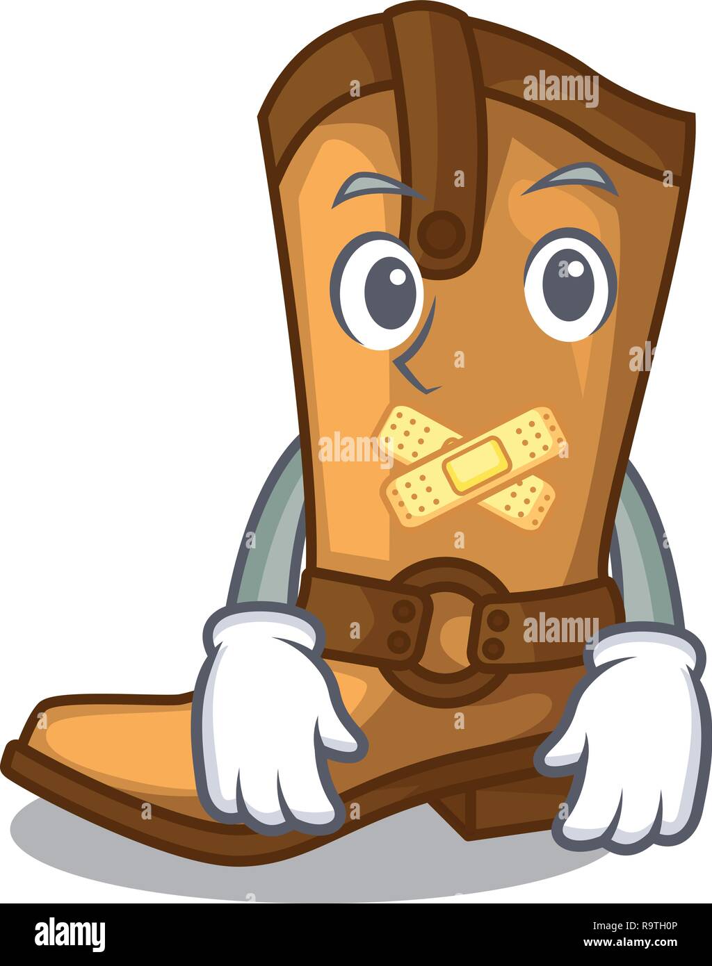 Silent leather cowboy boots shape cartoon funny Stock Vector Image