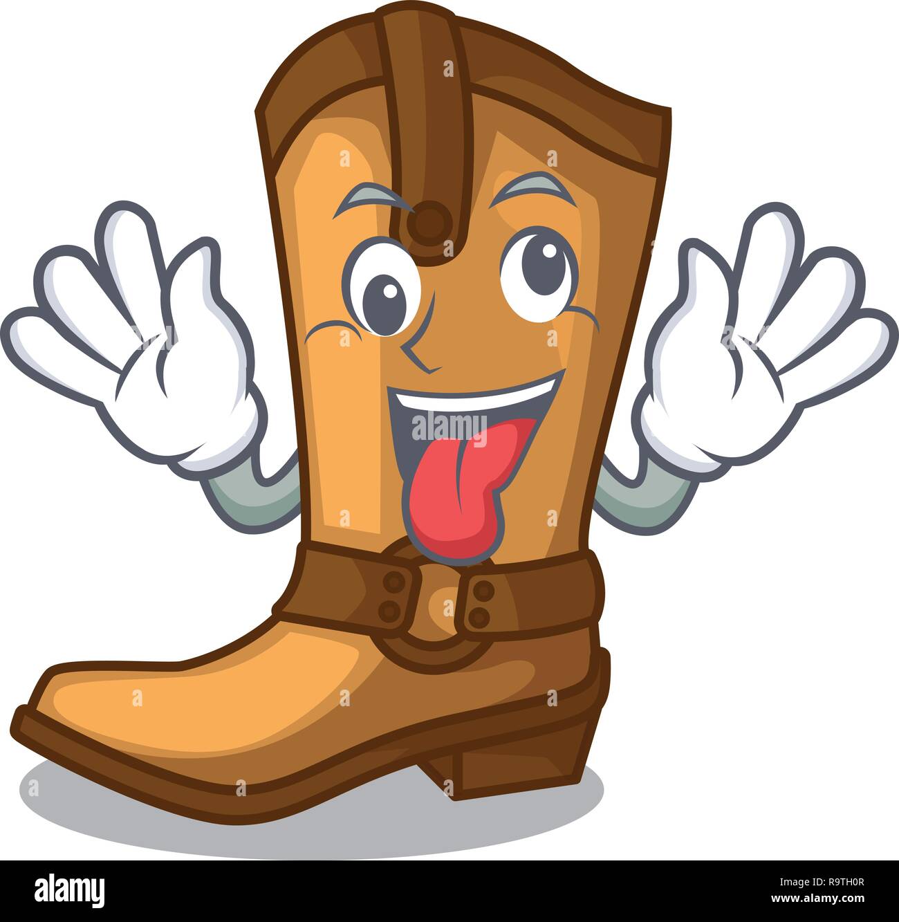 Crazy leather cowboy boots shape cartoon funny Stock Vector Image & Art