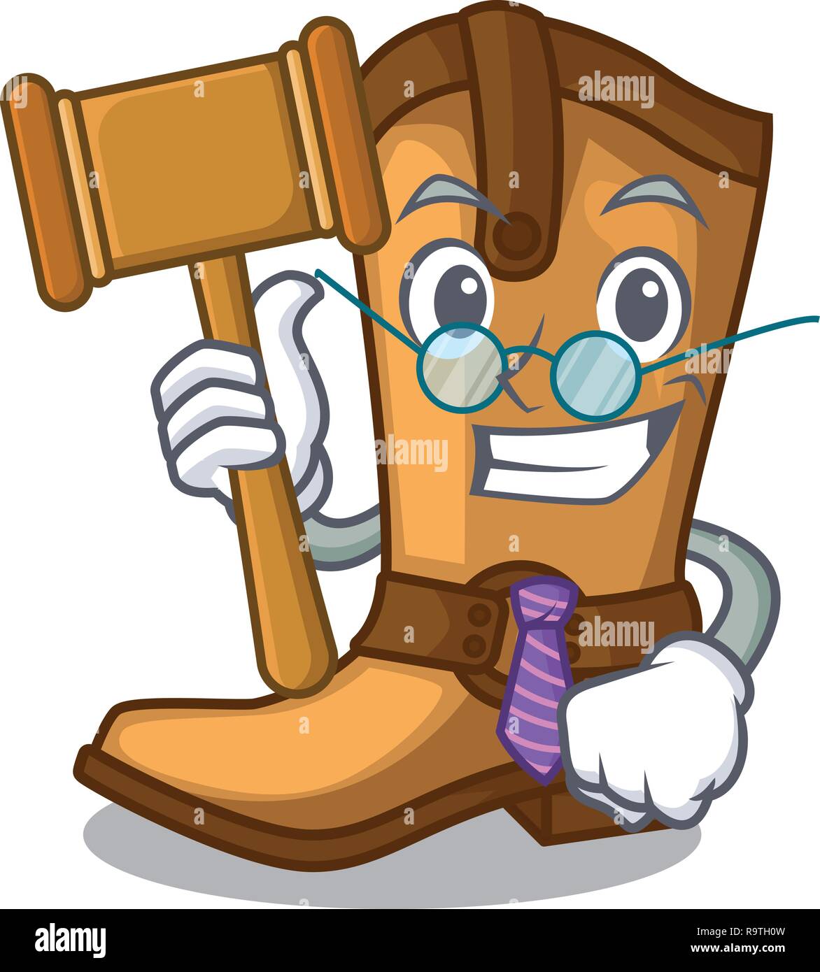 Judge leather cowboy boots shape cartoon funny Stock Vector Image & Art