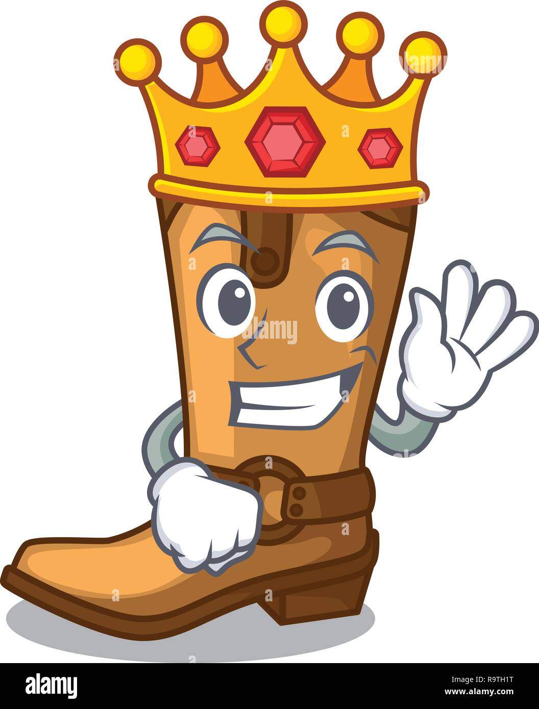 King leather cowboy boots shape cartoon funny Stock Vector Image & Art