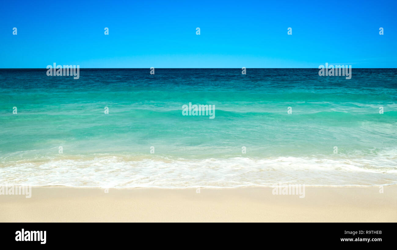 Empty sea and beach background with copy space, Long exposure, blur ...
