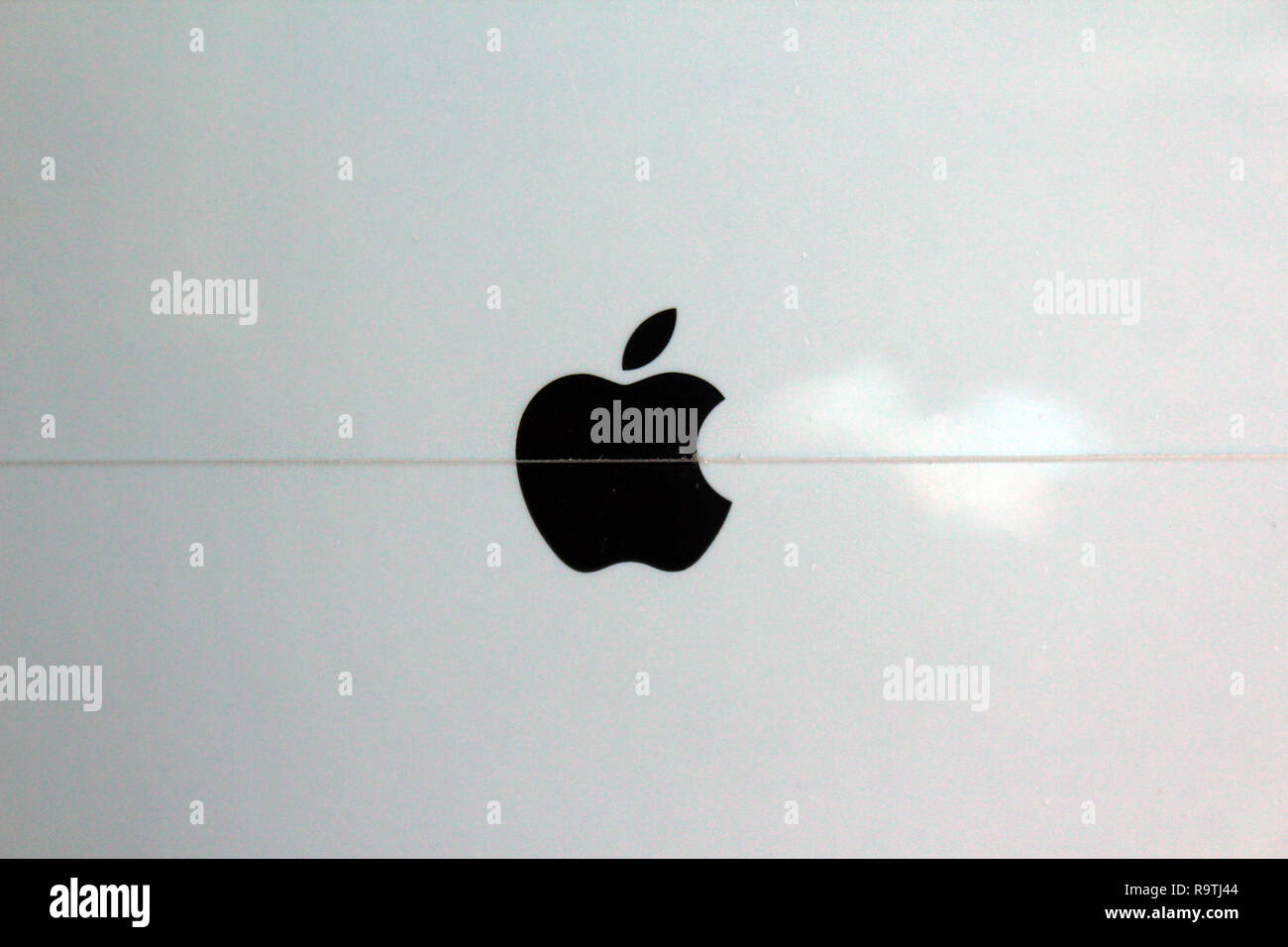 Apple logo in box Stock Photo