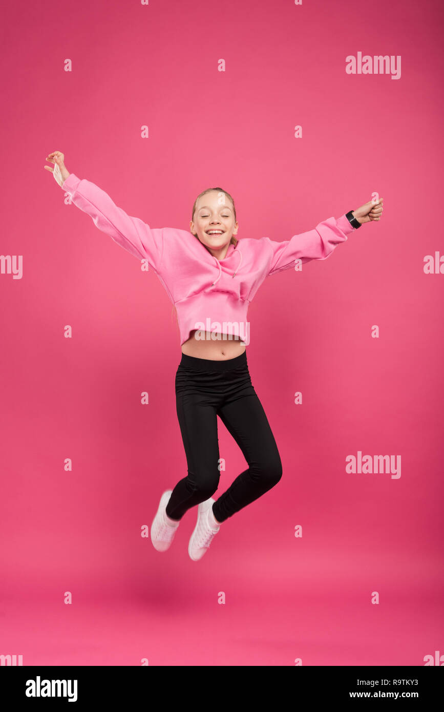 Athlete girl jumping exercise hi-res stock photography and images - Alamy
