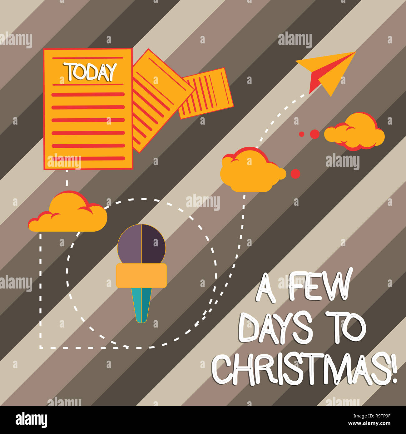 Handwriting text writing A Few Days To Christmas. Concept meaning Count down to xmas Winter celebration ending of year Information and Documents Passi Stock Photo
