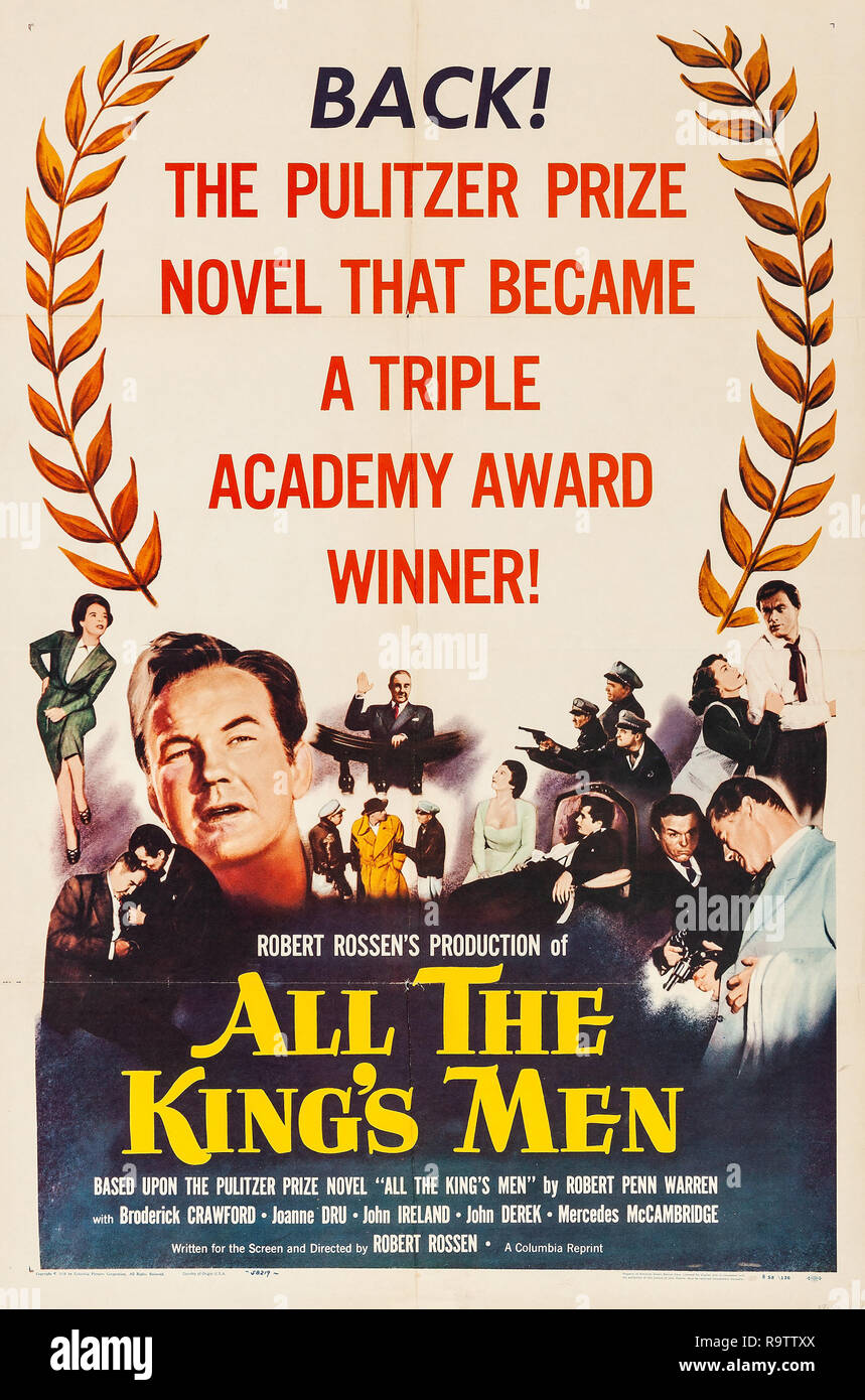 All the King's Men, 1949 (Columbia, Reissue-1958) Poster  Broderick Crawford File Reference # 33635 882THA Stock Photo