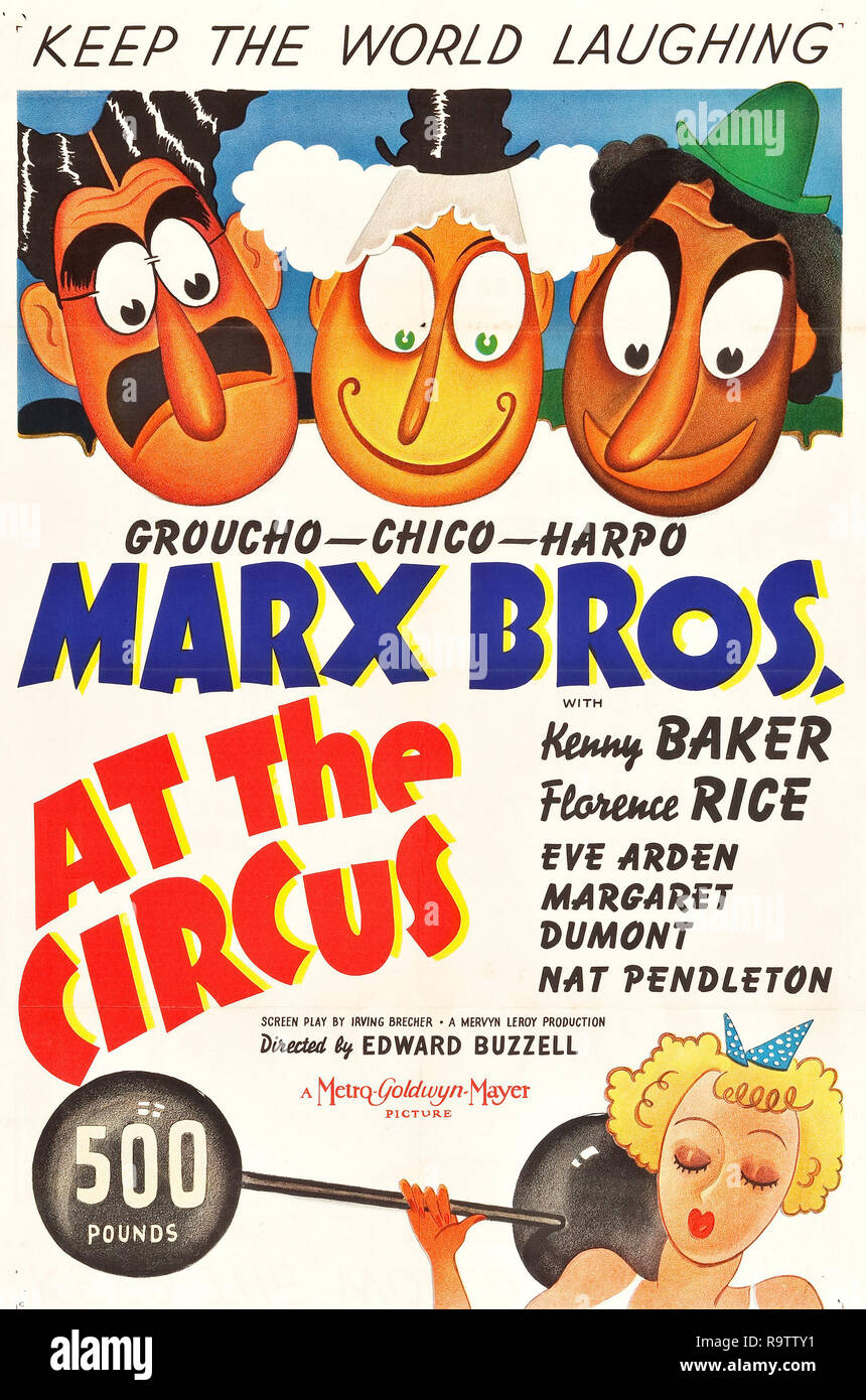 At the Circus (MGM, 1939) Poster  The Marx Brothers File Reference # 33635 884THA Stock Photo