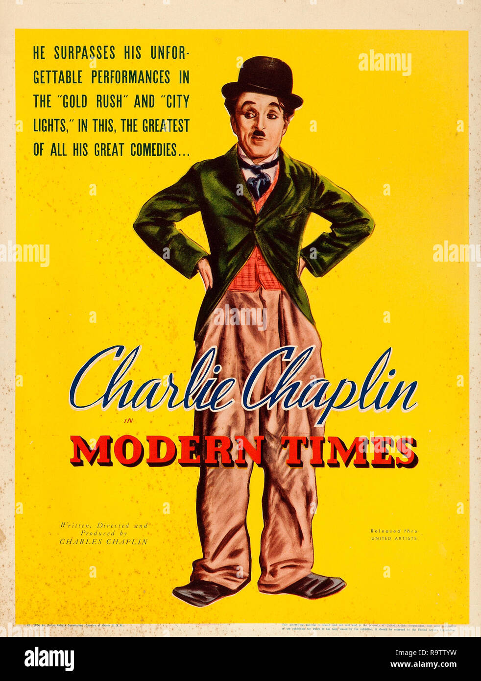 Modern Times (United Artists, 1936). Poster  Charles Chaplin File Reference # 33635 907THA Stock Photo
