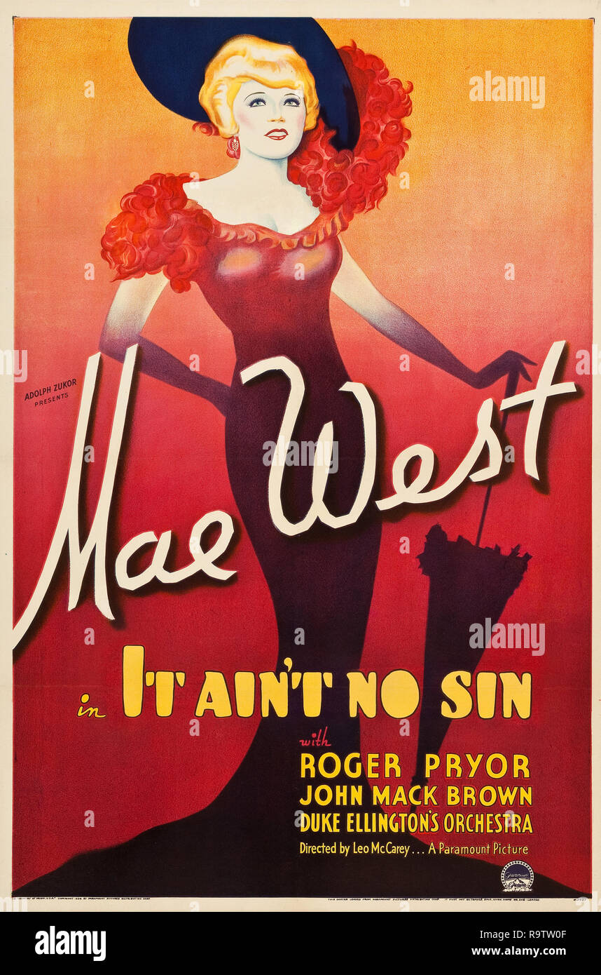 The Belle of the Nineties (aka It Ain't No Sin) (Paramount, 1934). Poster  Mae West File Reference # 33635 922THA Stock Photo