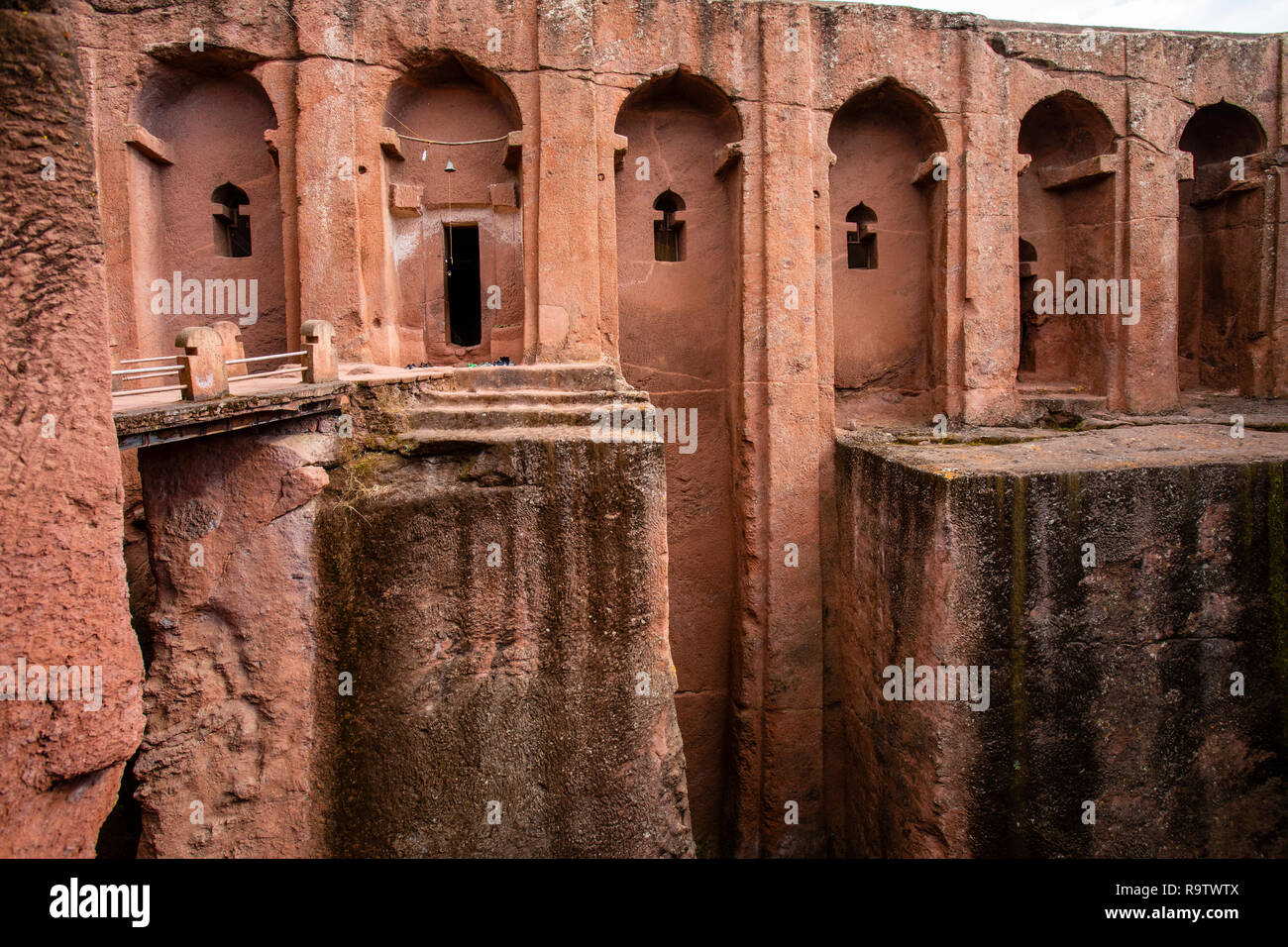 The rock-cut church of House of the Angels Gabriel and Raphael in Lalibela, Ethiopia Stock Photo