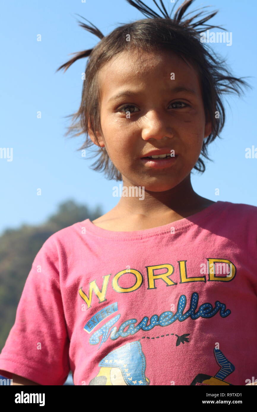 Kids of Himalayan Village On a Mountain in Rishikesh, Uttarakhand
