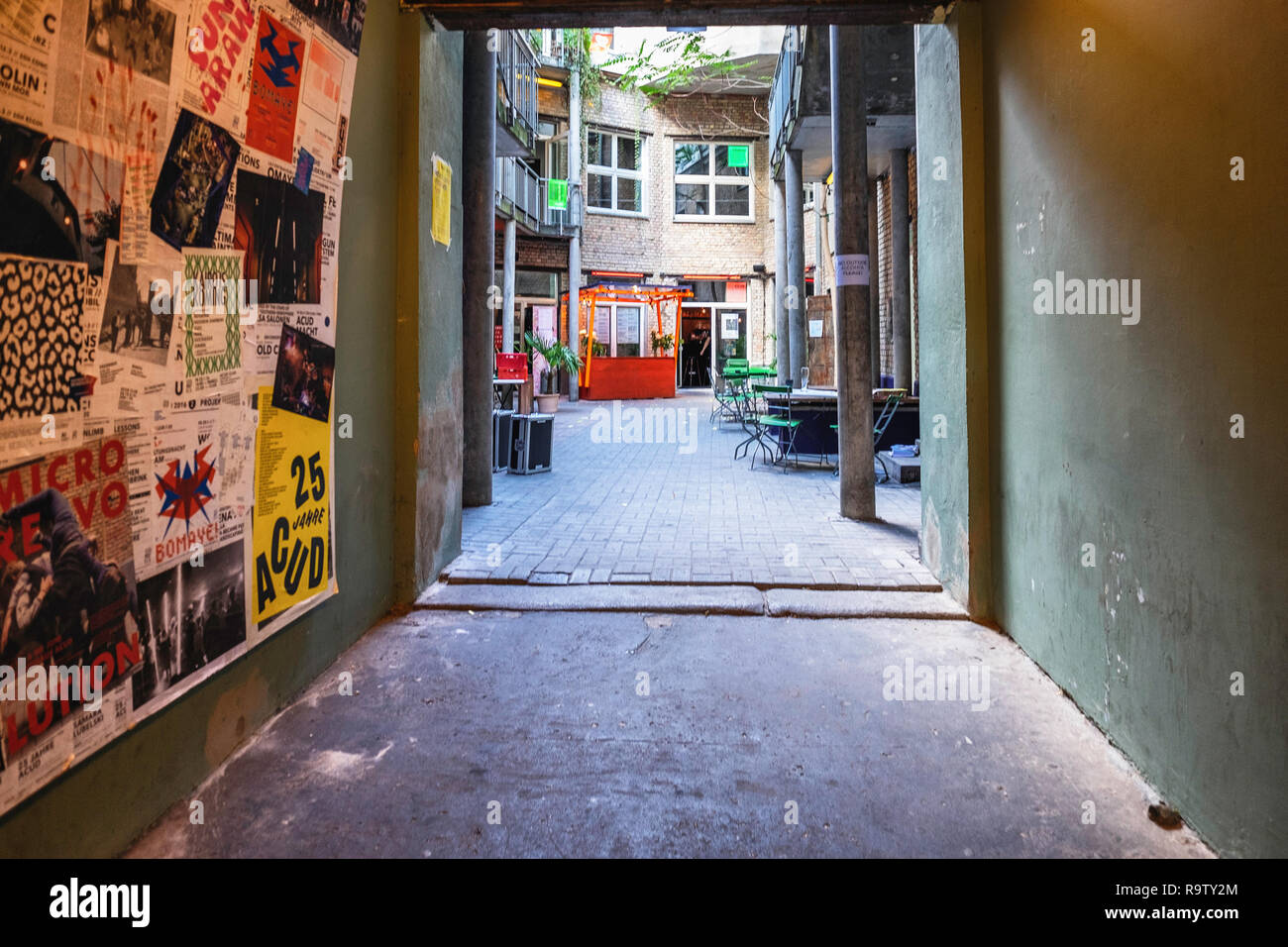 Berlin Mitte Veteranenstrasse 21 Acud Artistic Cultural Centre Old Building Houses A Stage Gallery Cinemas A Club And Concert Room Stock Photo Alamy