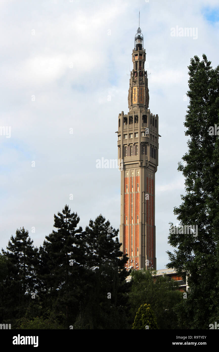 A belfry in Lille (France). Stock Photo