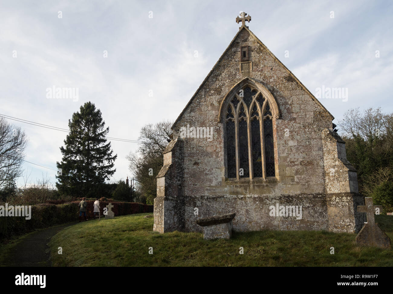 The church of St Cosmas and St Damian, Sherrington, Wiltshire Stock Photo