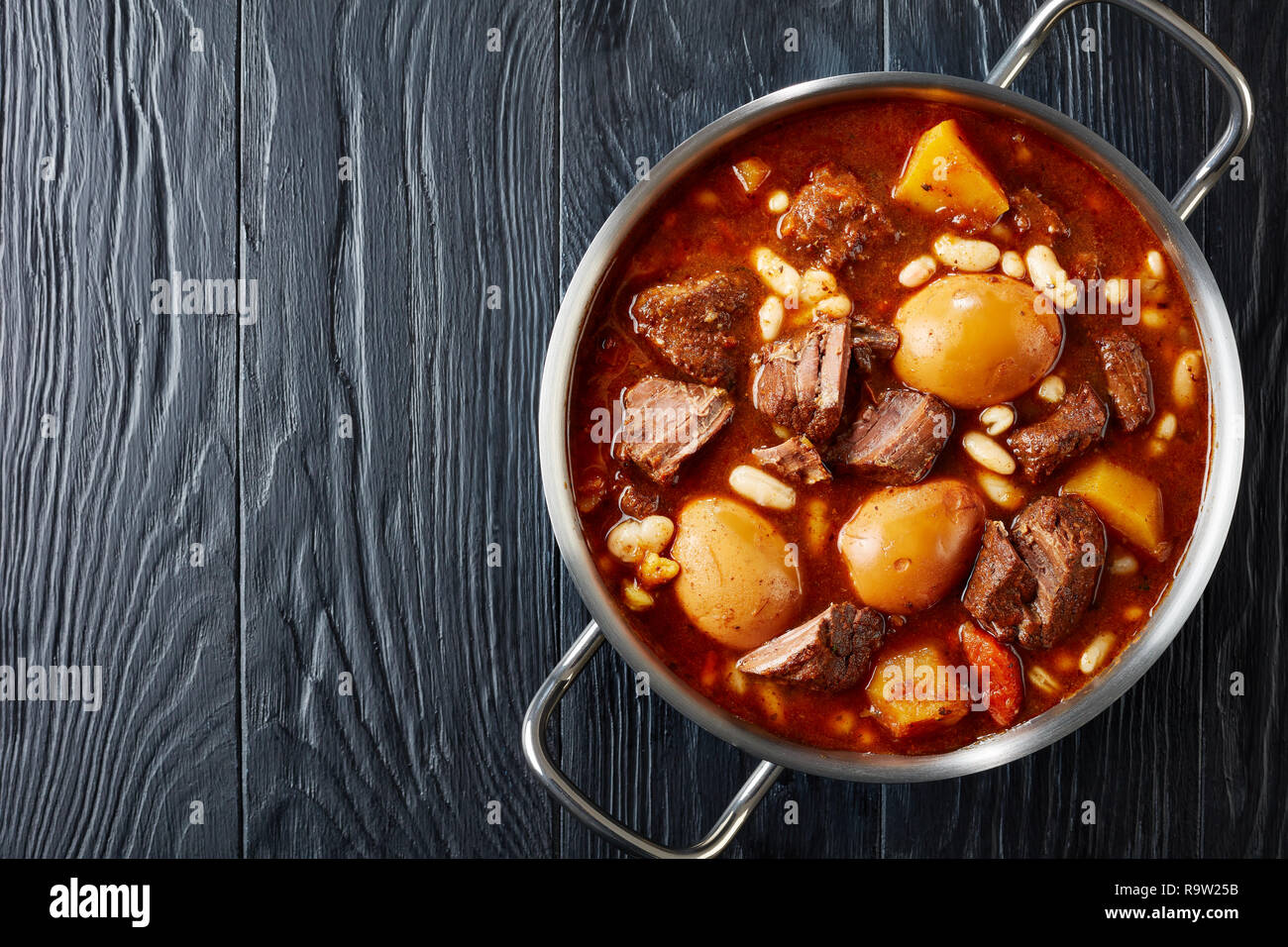 Traditional Jewish Cholent (Hamin) main dish for the Shabbat meal