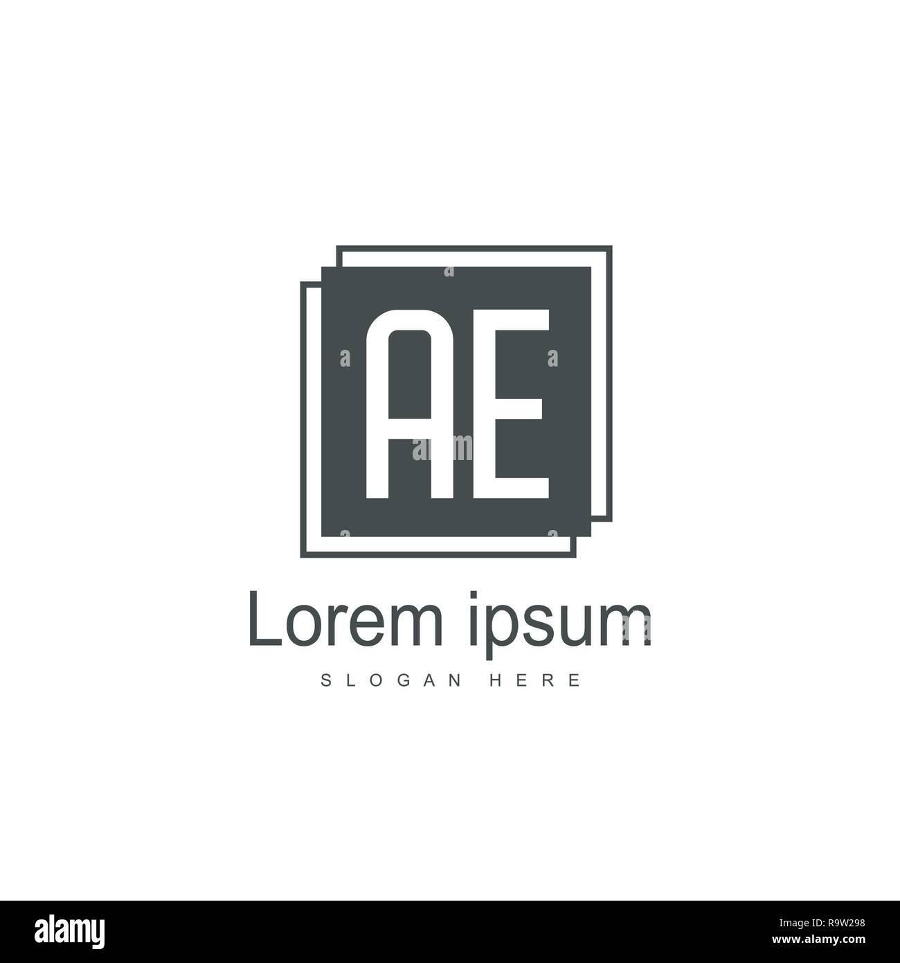Initial Letter AE Logo Template Vector Design Stock Vector Image & Art ...