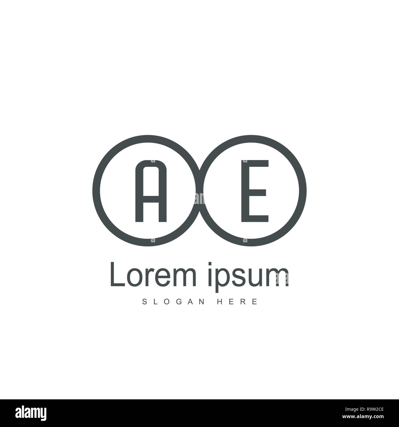 Initial Letter AE Logo Template Vector Design Stock Vector Image & Art ...