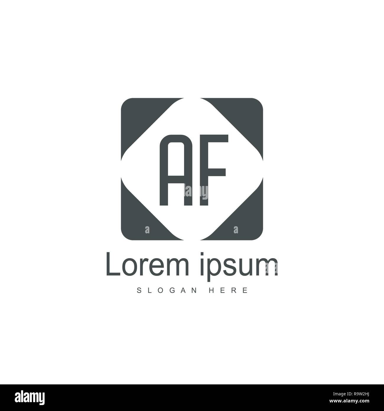 Initial Letter AF Logo Template Vector Design Stock Vector Image & Art ...