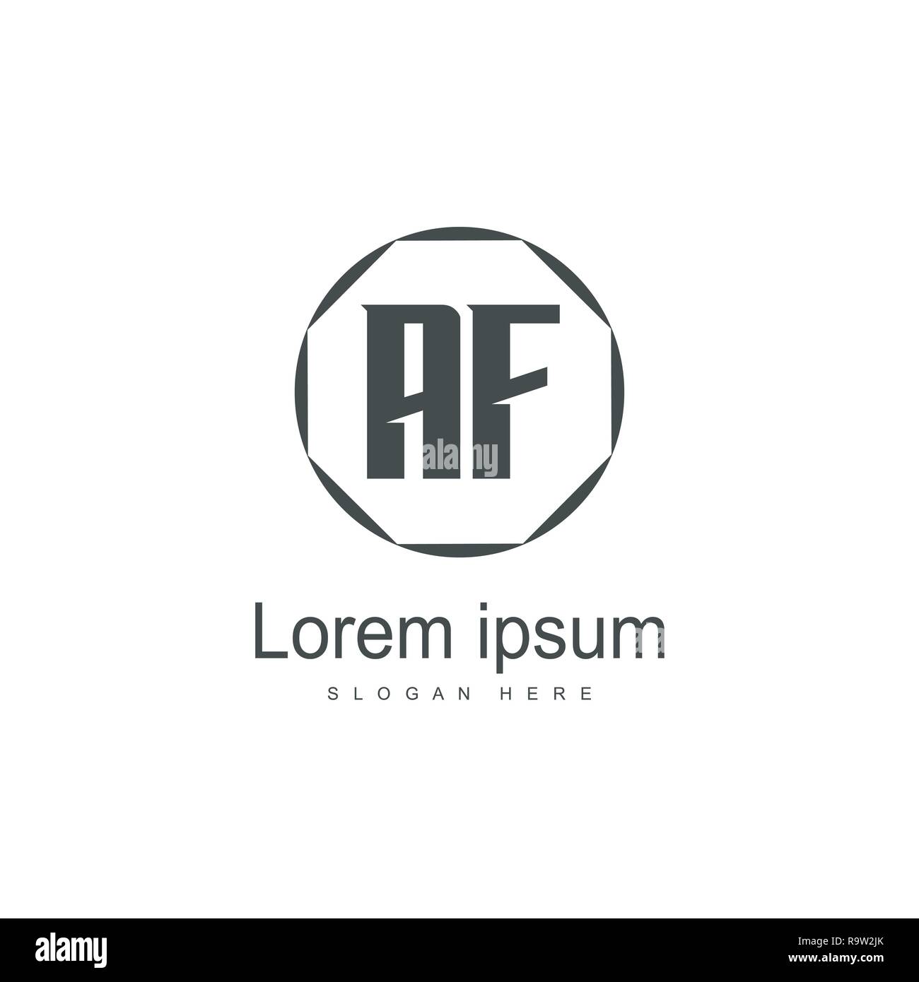 Initial Letter AF Logo Template Vector Design Stock Vector Image & Art ...