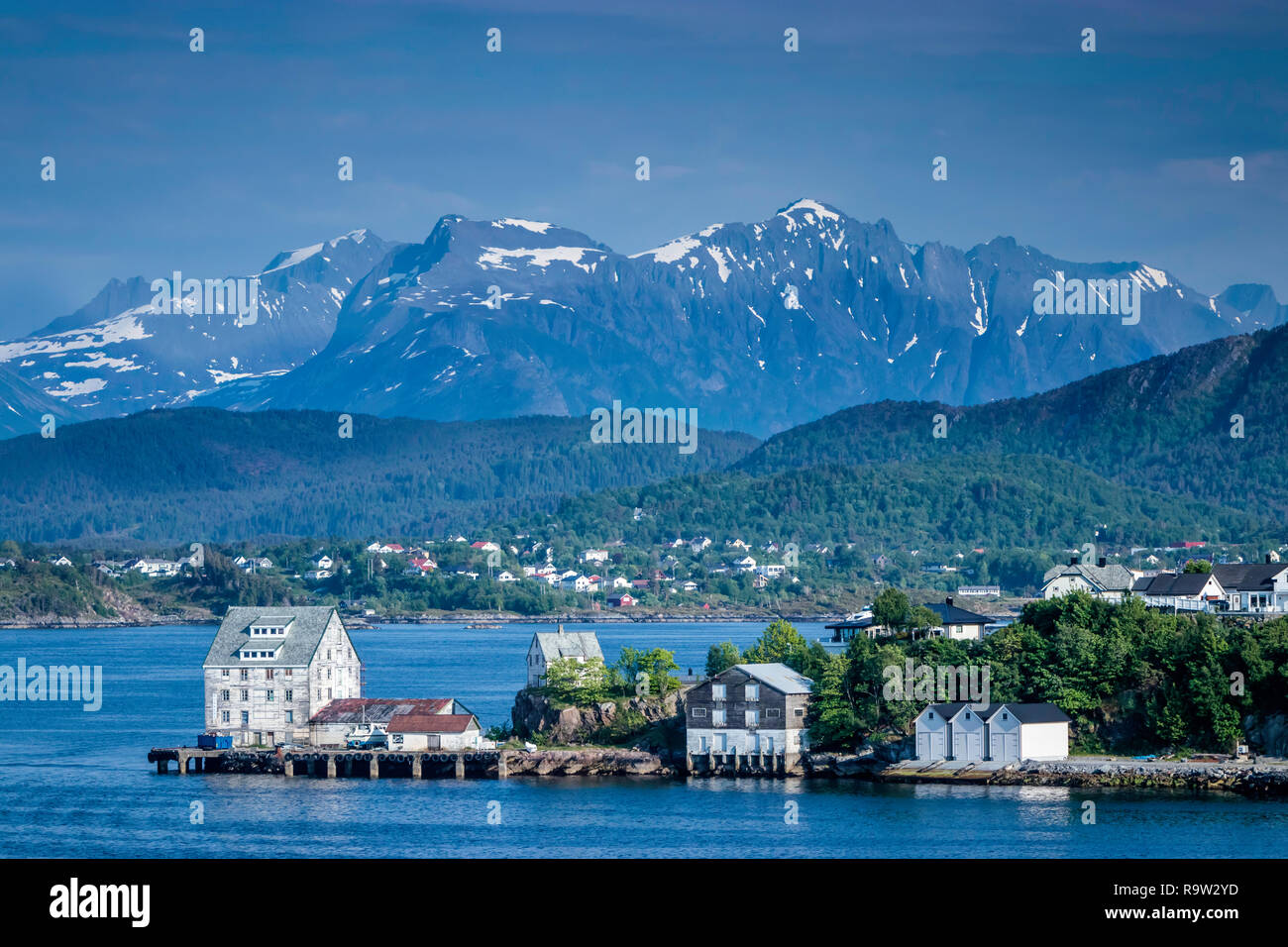 Bays and inlets surrounding the city of Alesund, Norway, Europe Stock ...