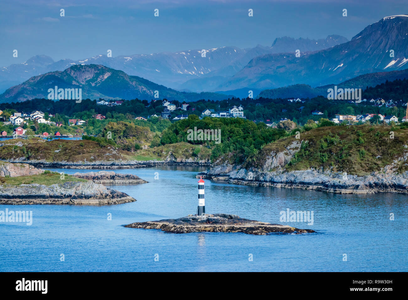 Bays and inlets surrounding the city of Alesund, Norway, Europe Stock ...