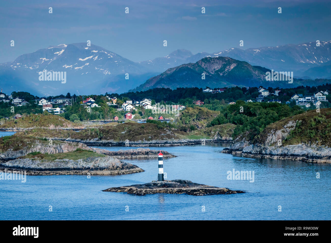 Bays and inlets surrounding the city of Alesund, Norway, Europe Stock ...