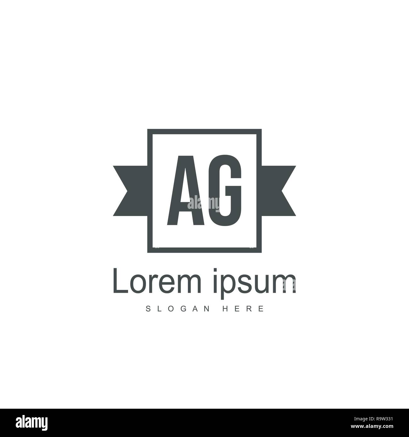 Initial Letter AG Logo Template Vector Design Stock Vector