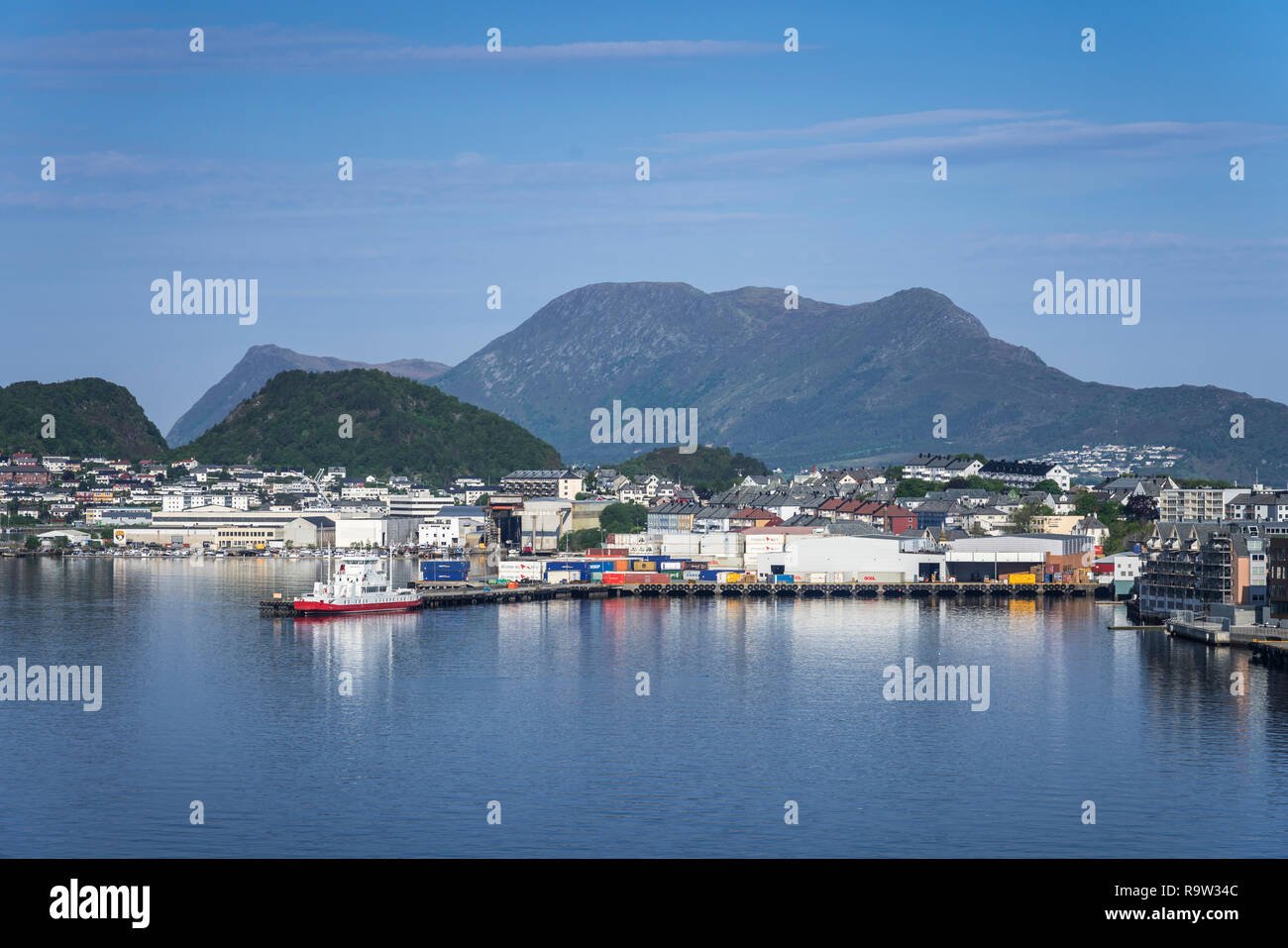 Bays and inlets surrounding the city of Alesund, Norway, Europe Stock ...
