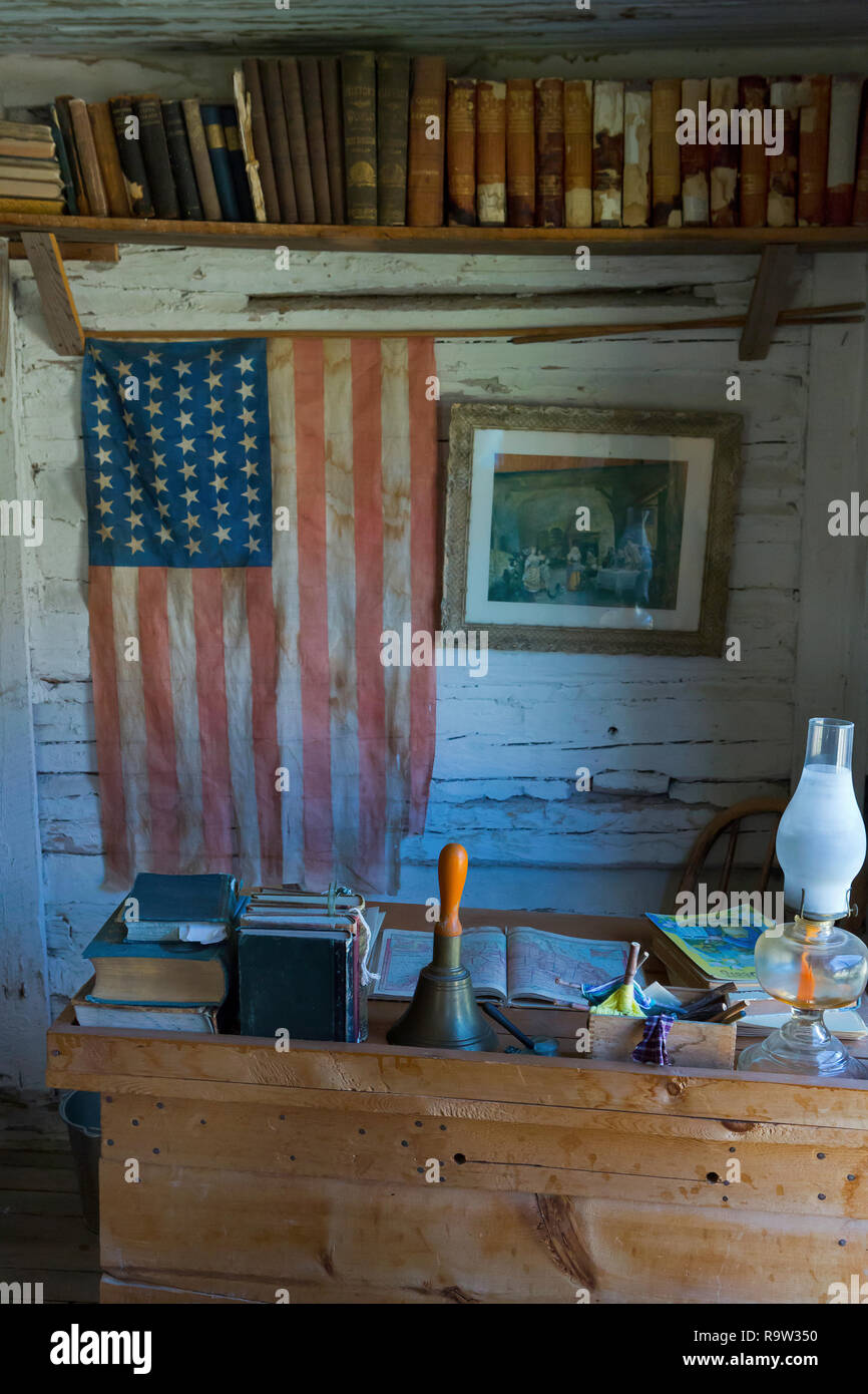 The Teacher S Desk In The Old Schoolhouse In The Living Ghost Town