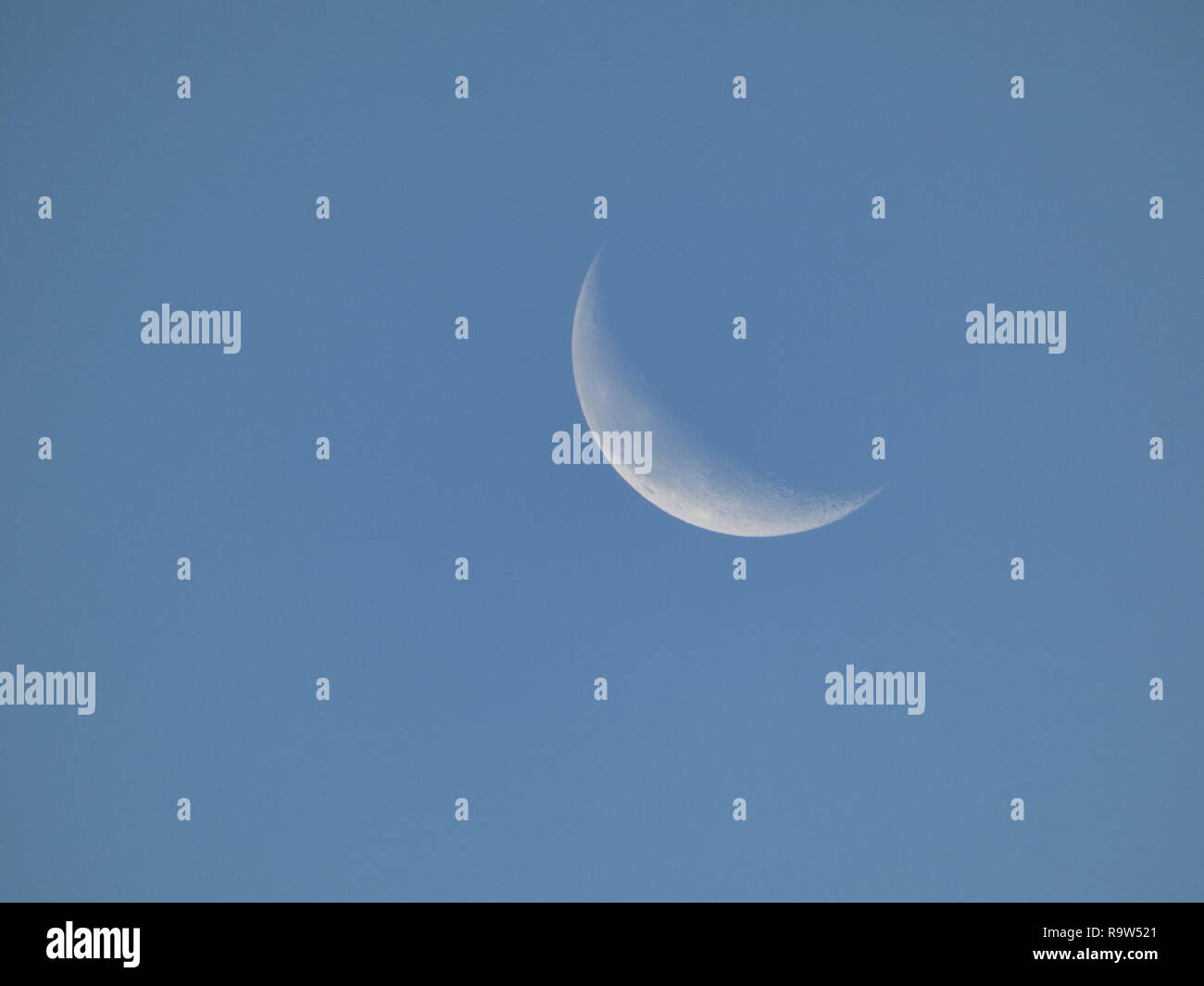 Daytime Crescent Moon Stock Photo Alamy