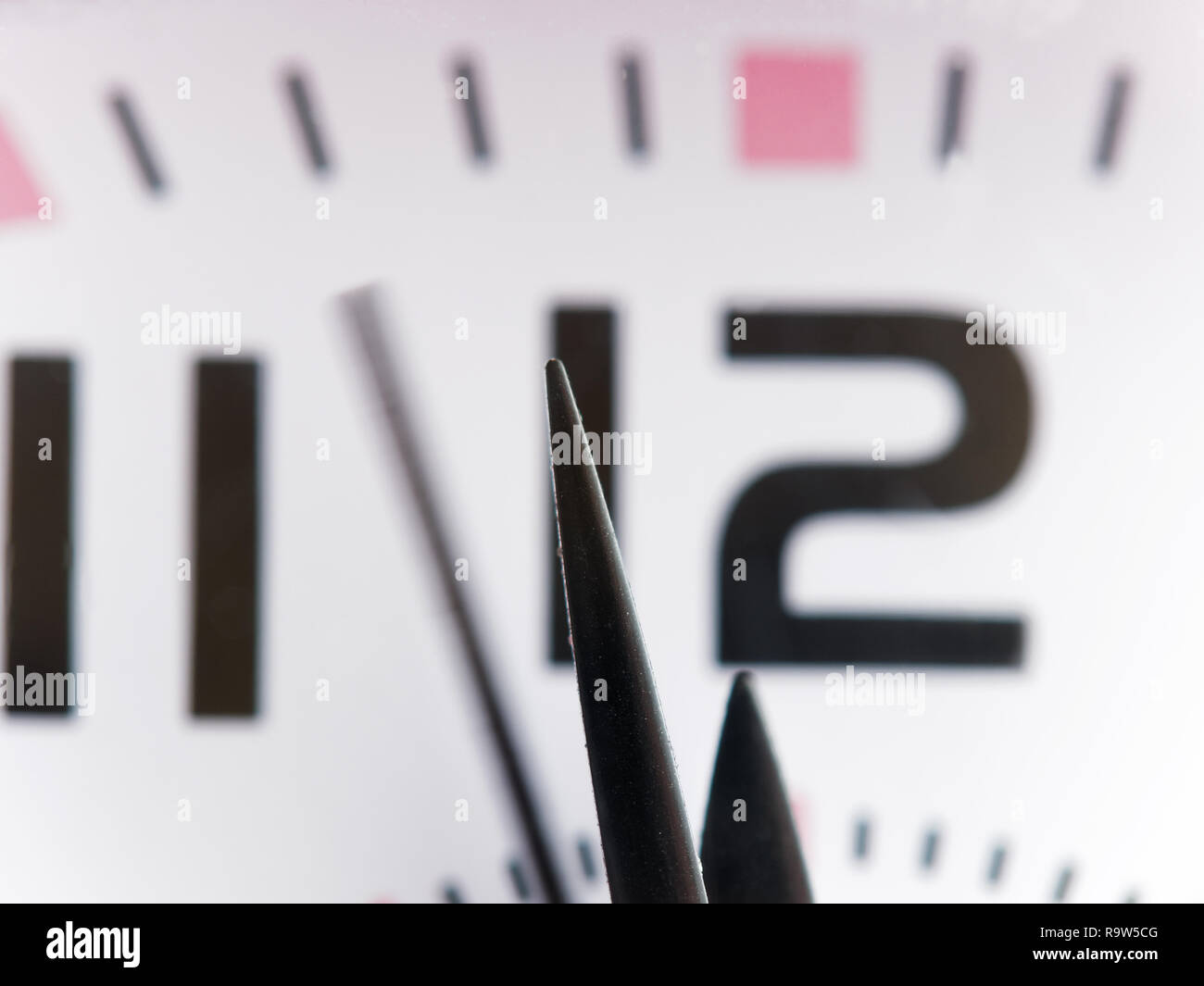 Two minutes to midnight deadline closeup clock Stock Photo Alamy